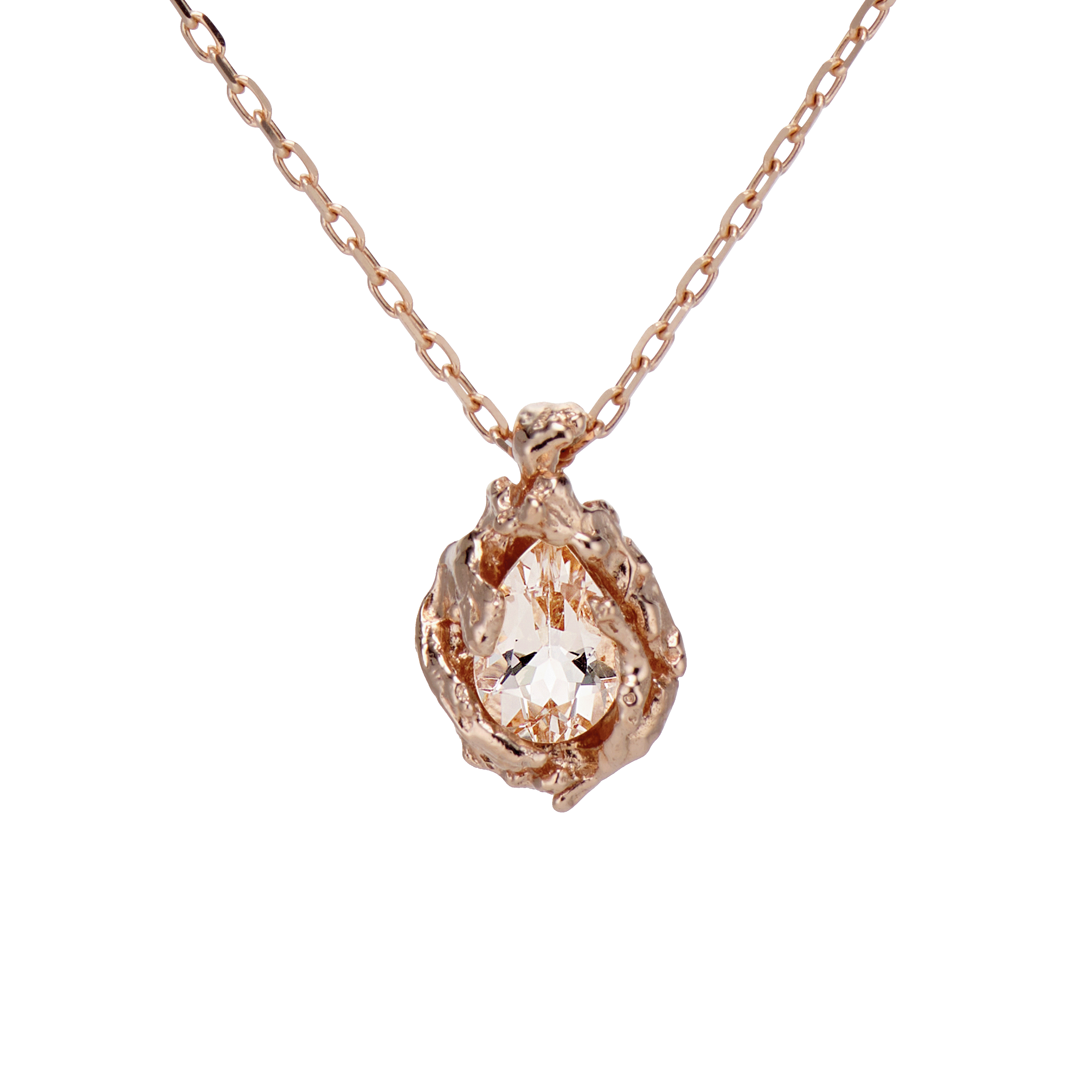 Naples Morganite Teardrop Necklace