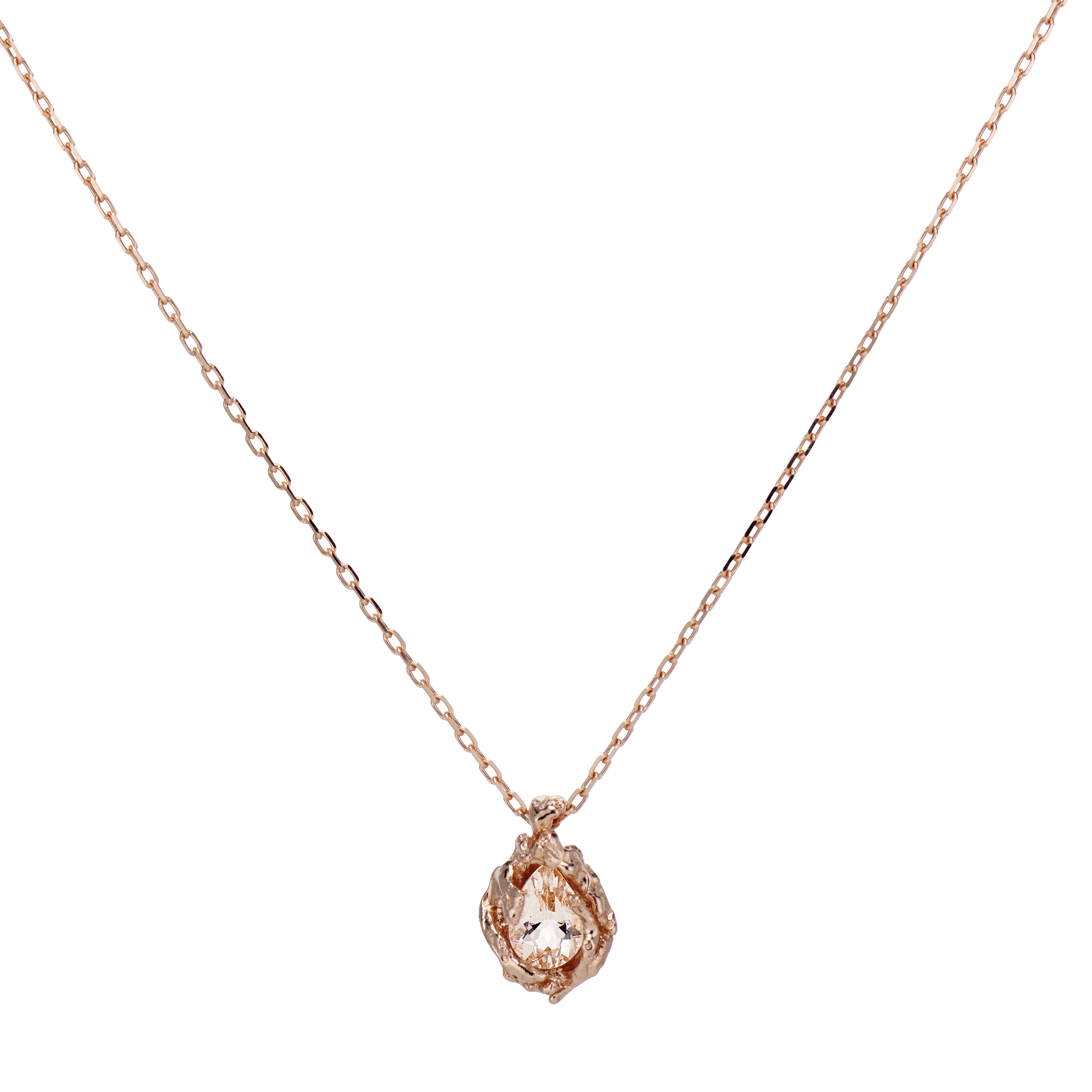 Naples Morganite Teardrop Necklace