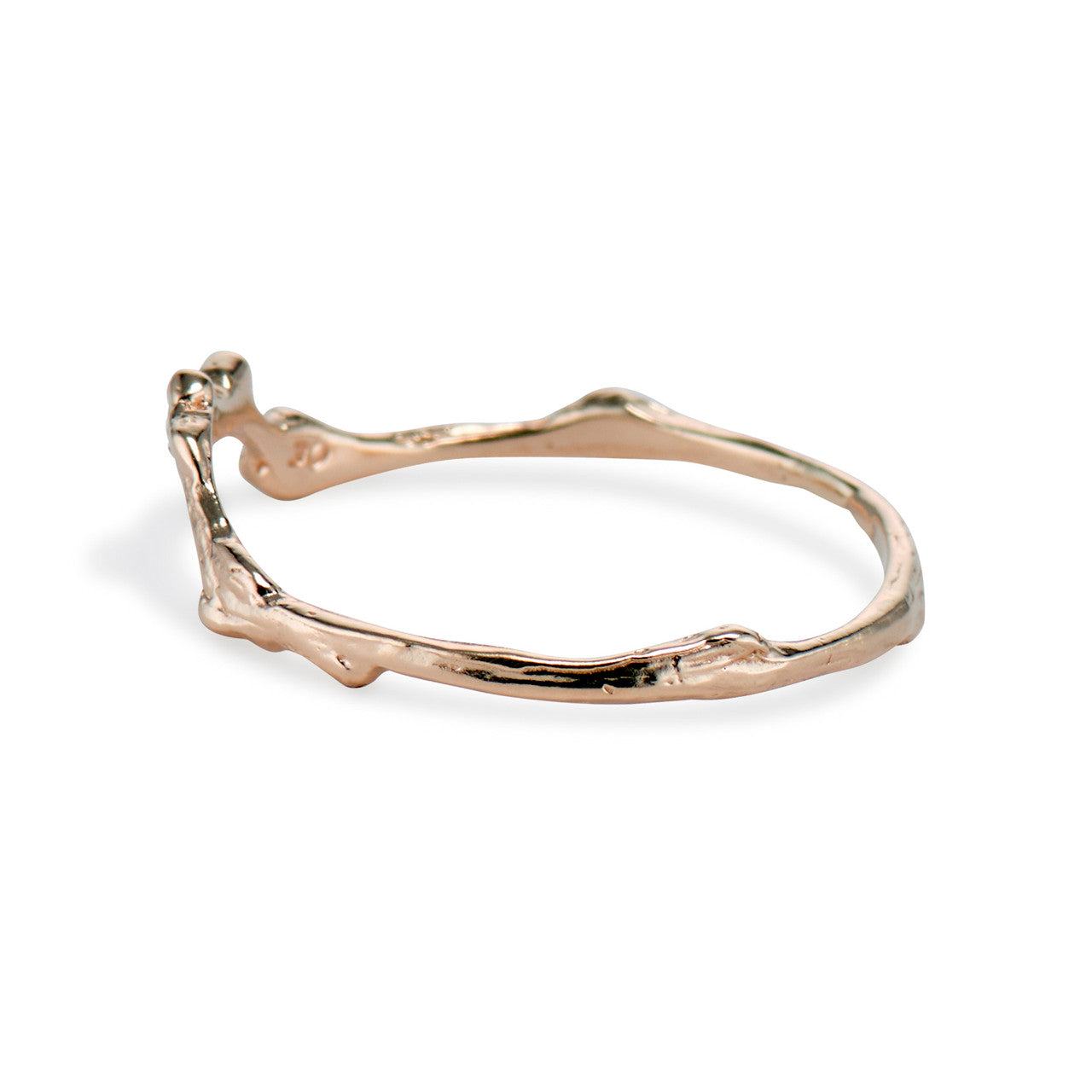 Curved wedding band with diamonds by Olivia Ewing Jewelry