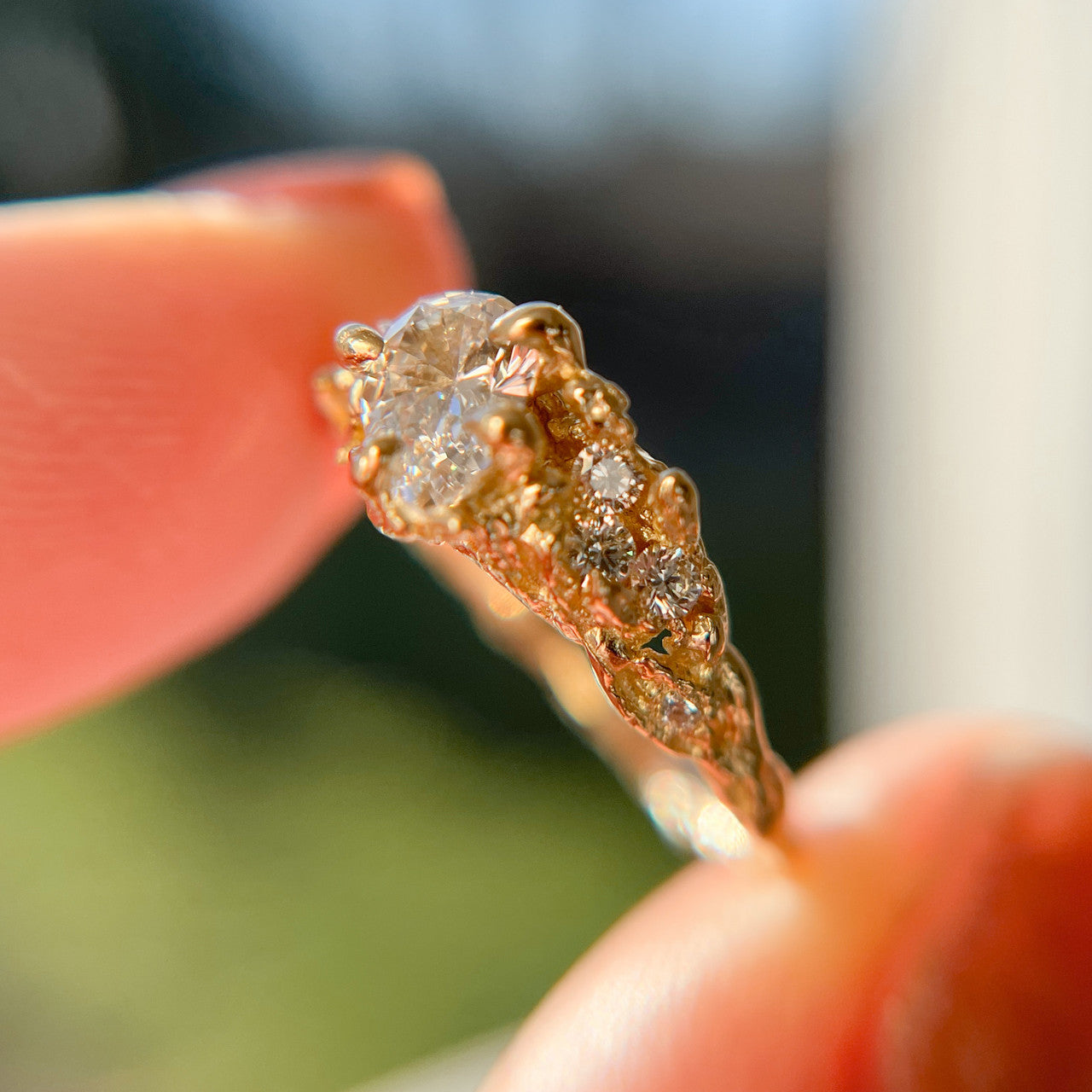 14K Yellow Gold Juniper Diamond Cluster Ring