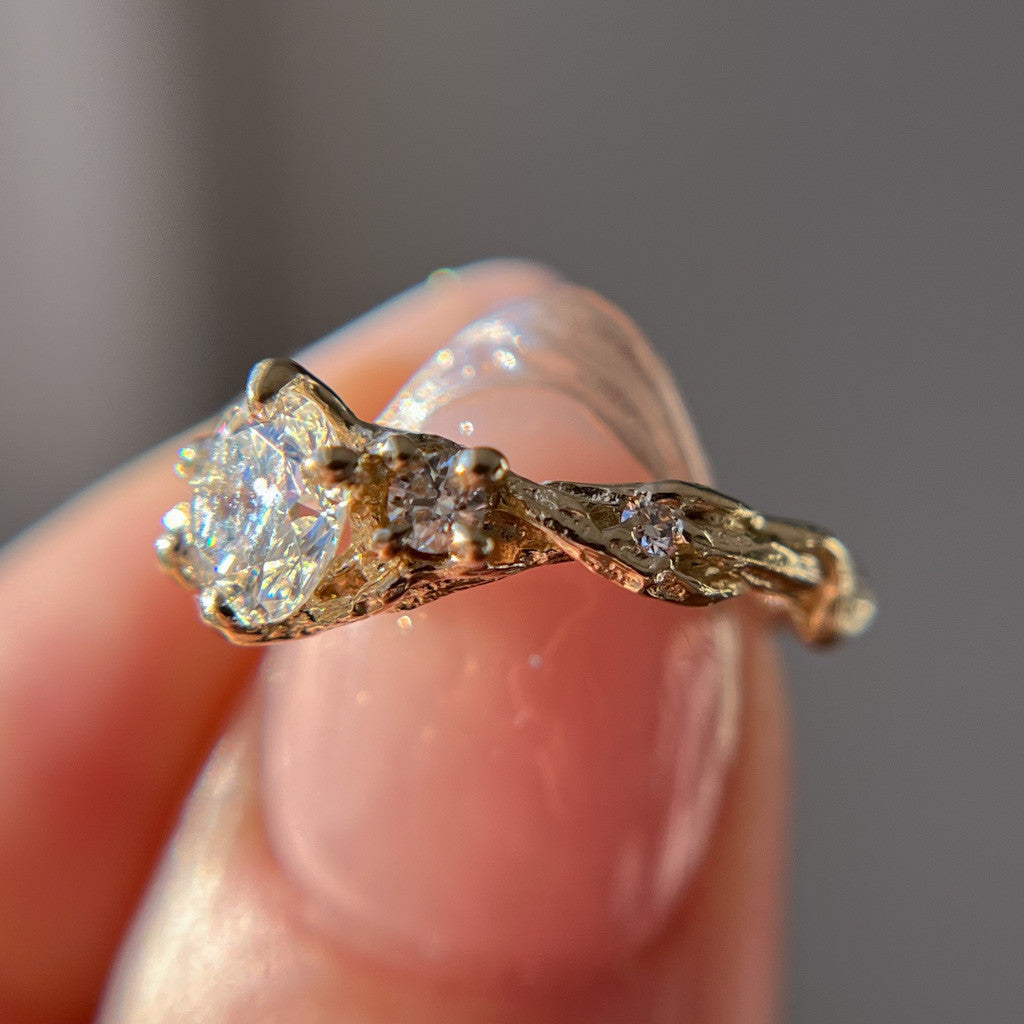Woodland Diamond Three Stone Ring