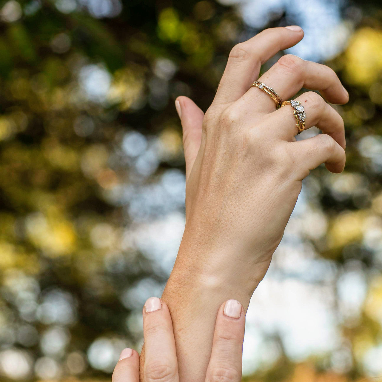 Feyre Rose Cut Diamond Cluster Ring