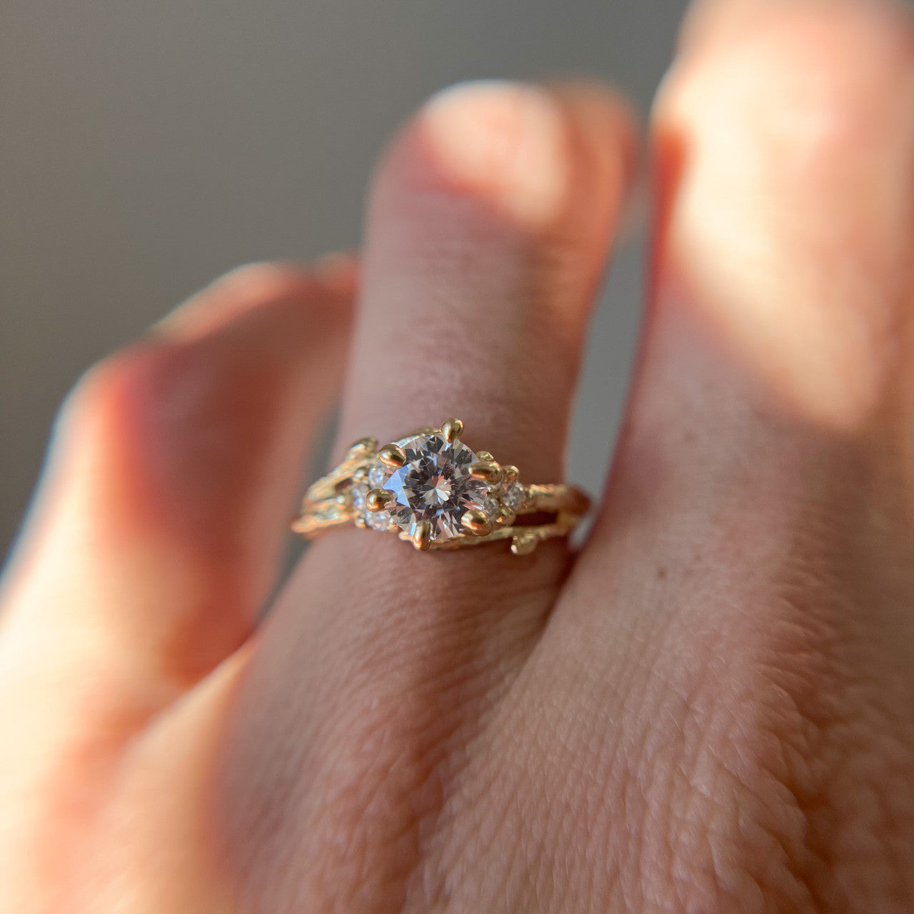 14K Yellow Gold Feyre Diamond Cluster Ring by Olivia Ewing Jewelry