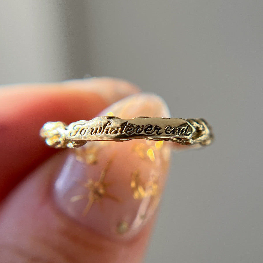 14K Yellow Gold Woodland Fireheart Signet Band