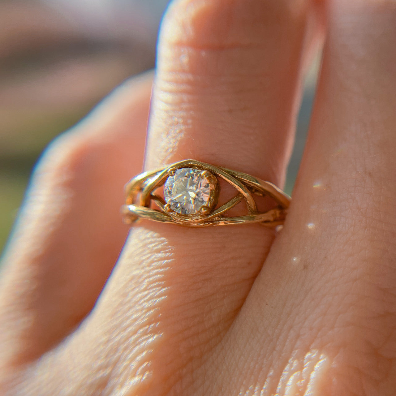 Laurel Solitaire Ring Setting
