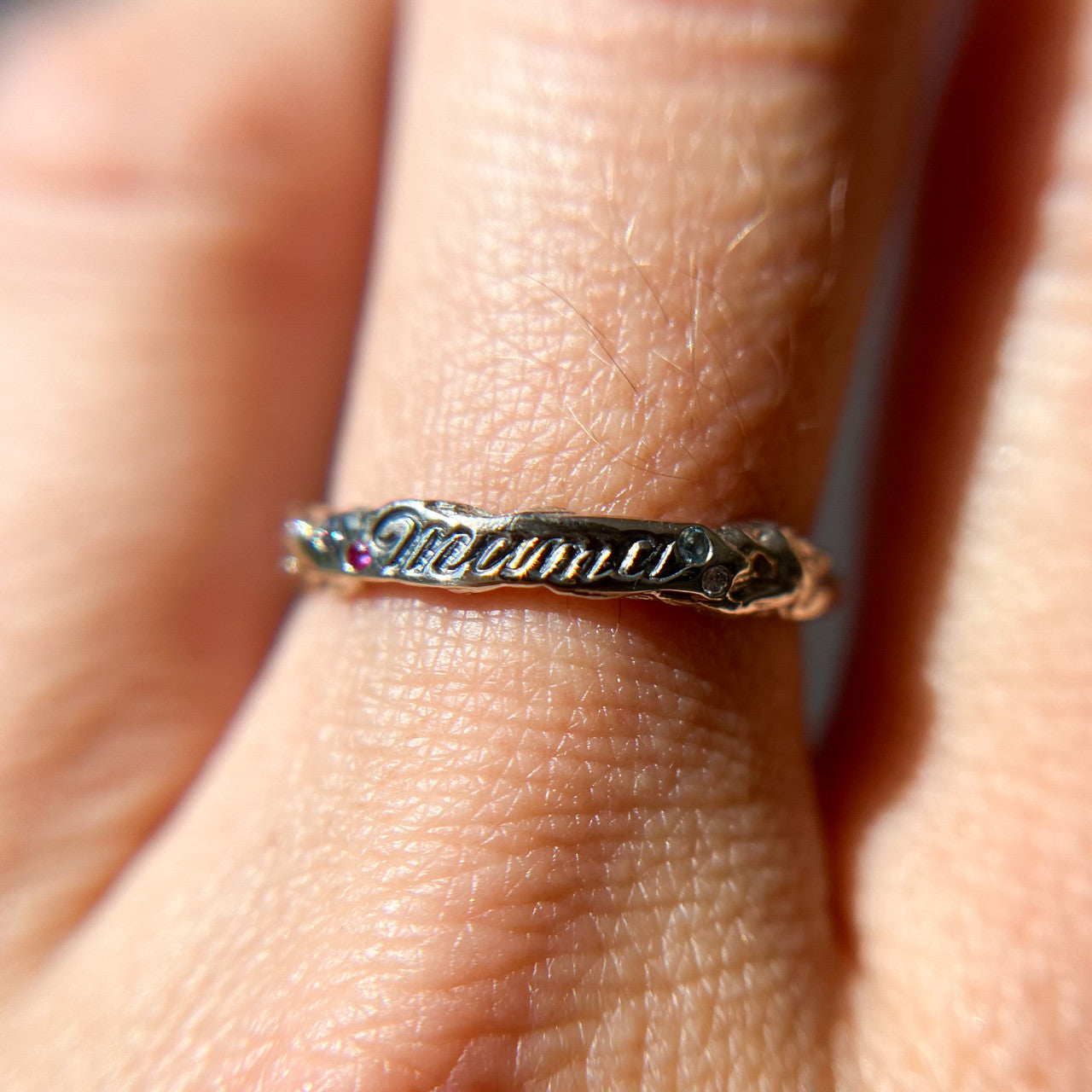 Mama Birthstone Signet Ring