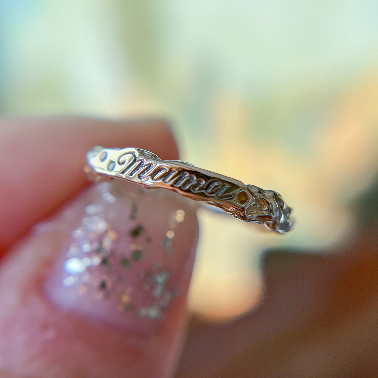 Mama Birthstone Signet Ring