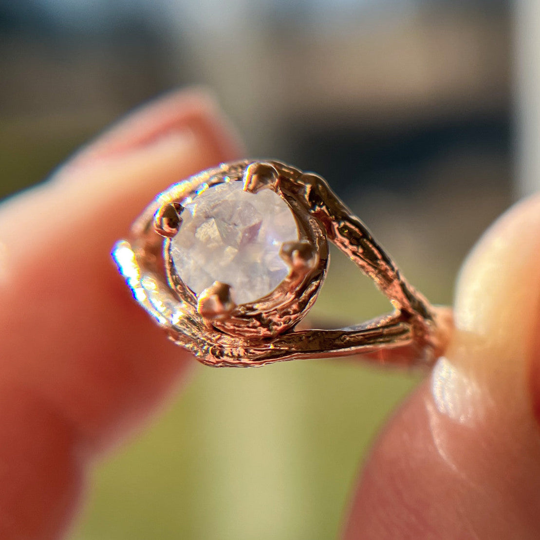 Faylin Moonstone Solitaire Ring - Ready To Ship