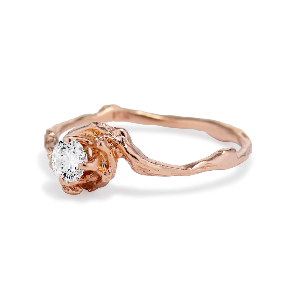 Diamond twig engagement ring by Olivia Ewing Jewelry