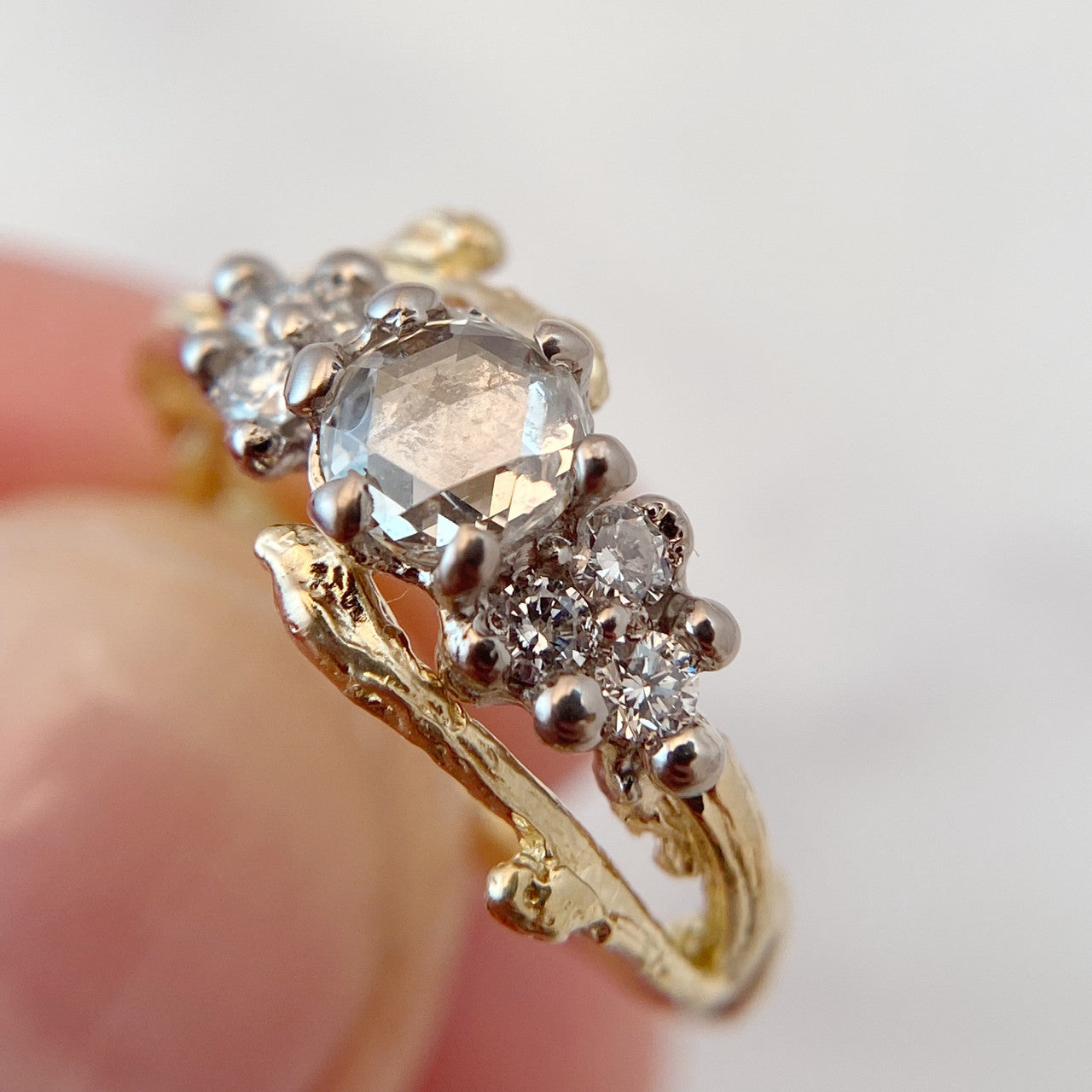 14K Yellow Gold Union Diamond Cluster Ring by Olivia Ewing Jewelry