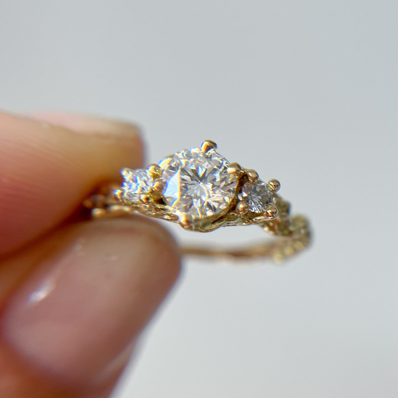 Woodland Diamond Three Stone Ring