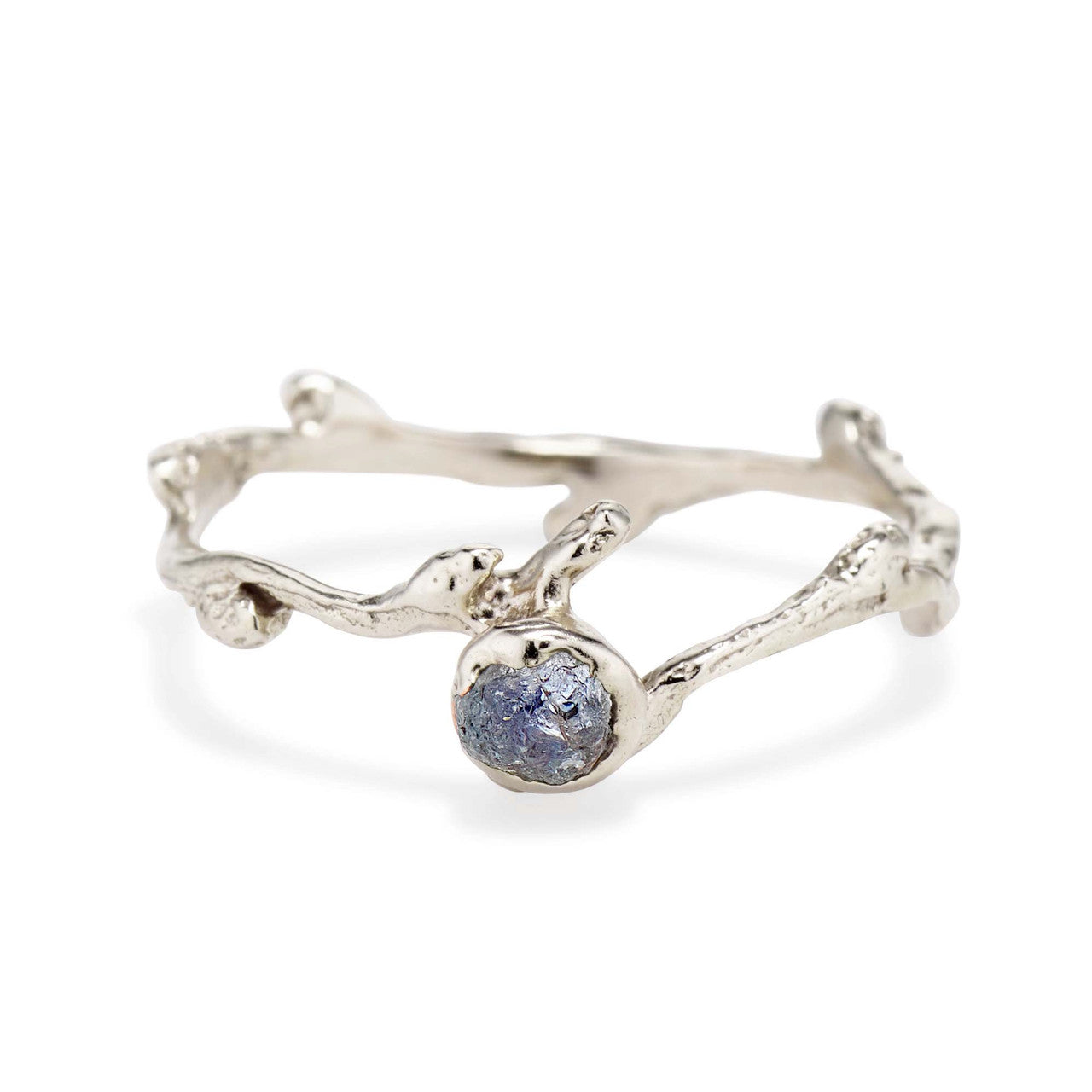 Platinum unique bezel ring  by Olivia Ewing Jewelry