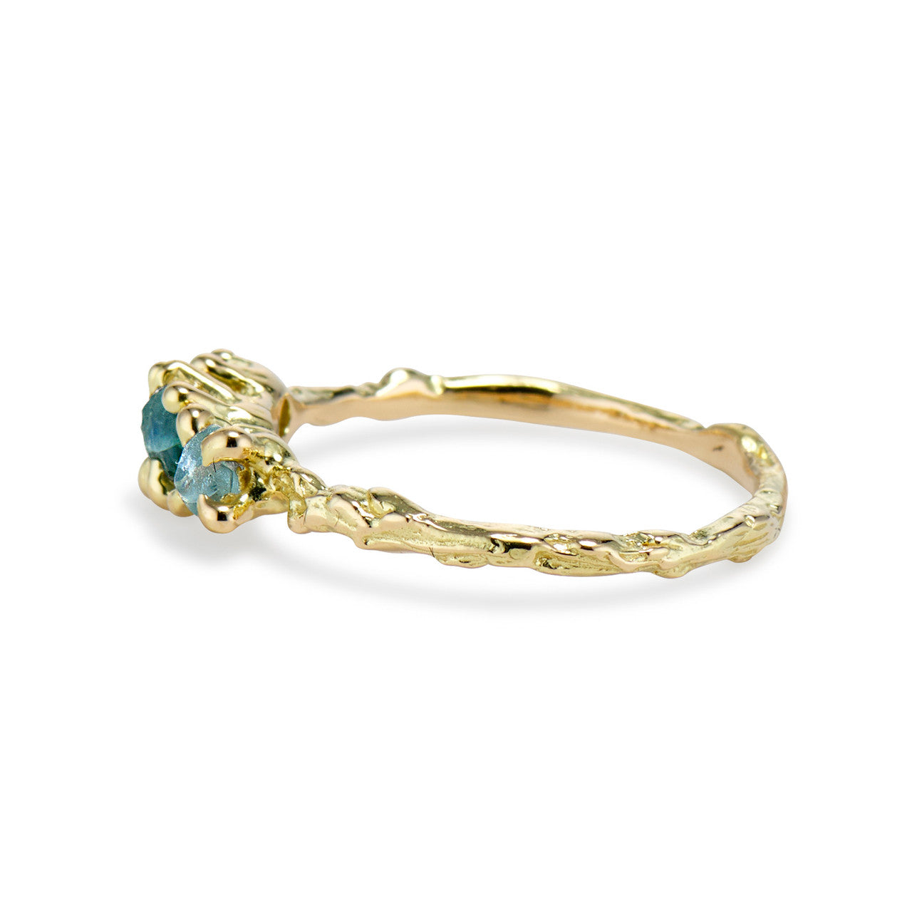 18K Yellow Gold Raw stone engagement ring by Olivia Ewing Jewelry