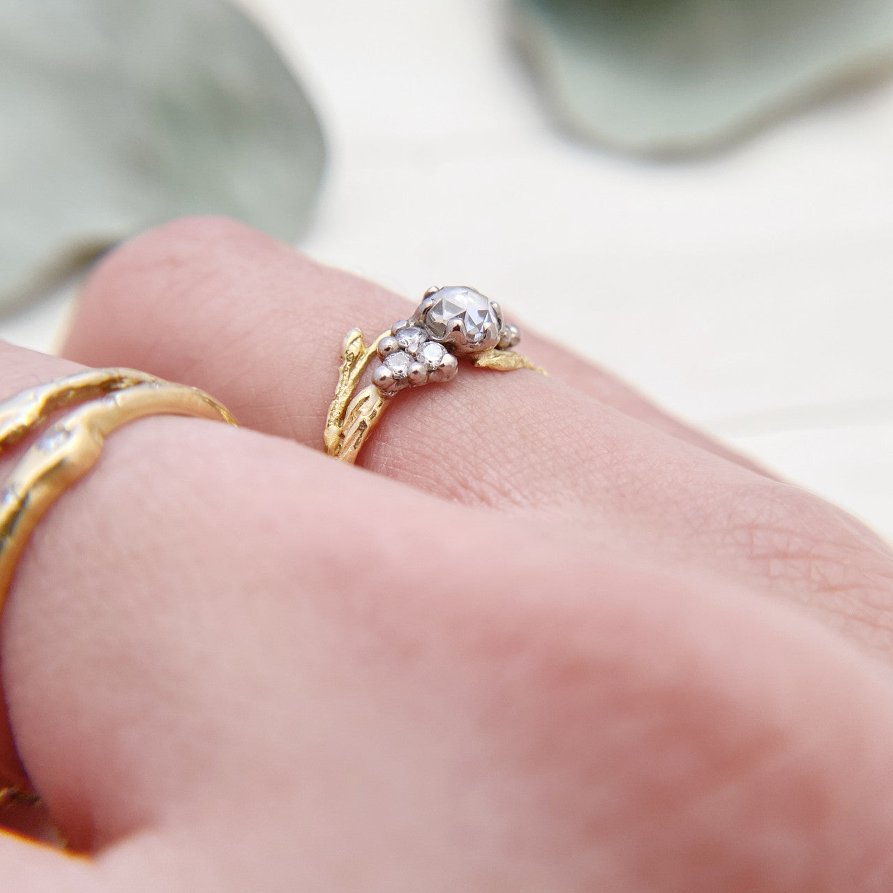 Unique diamond engagement ring by Olivia Ewing Jewelry