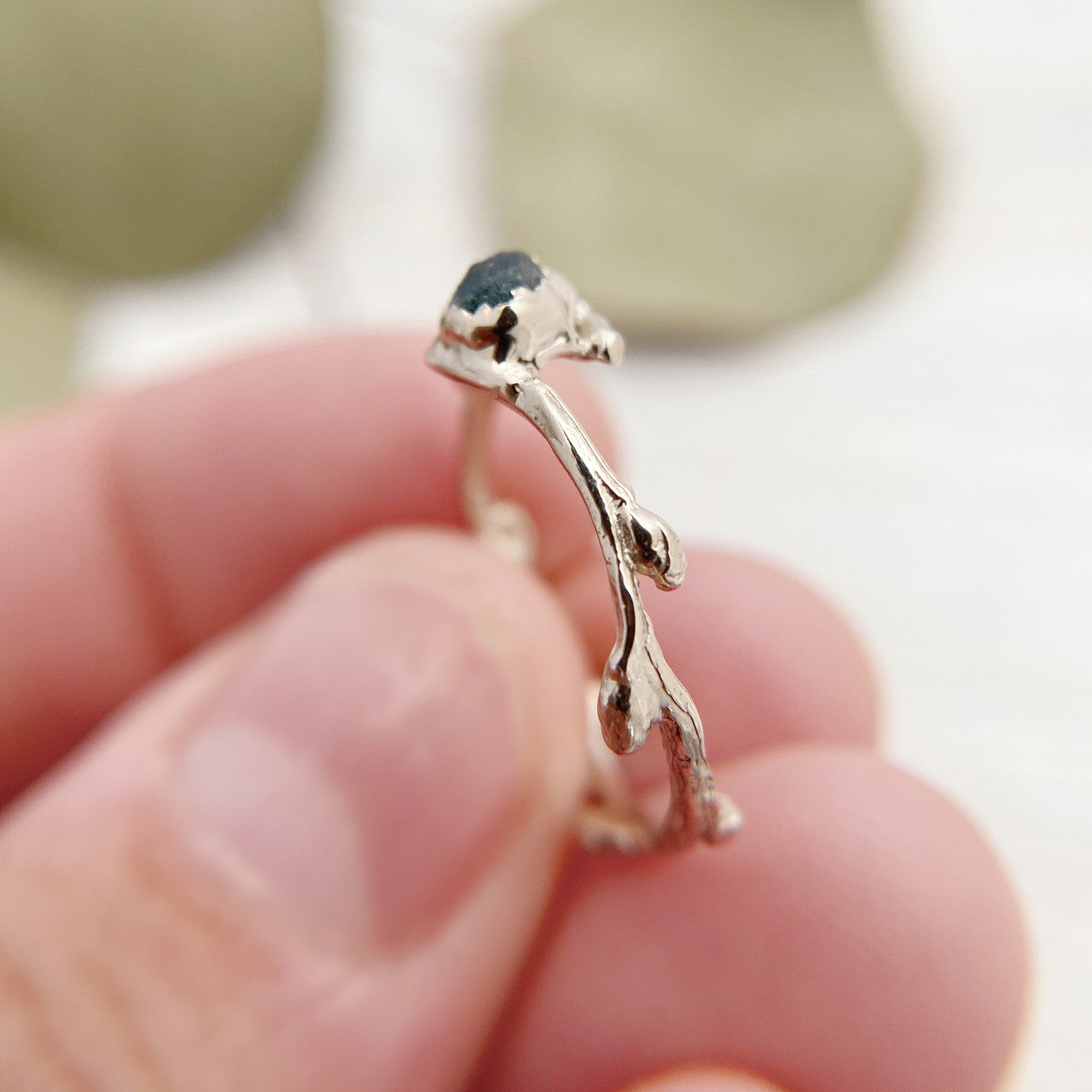 Verona Rough Montana Sapphire Bezel Ring