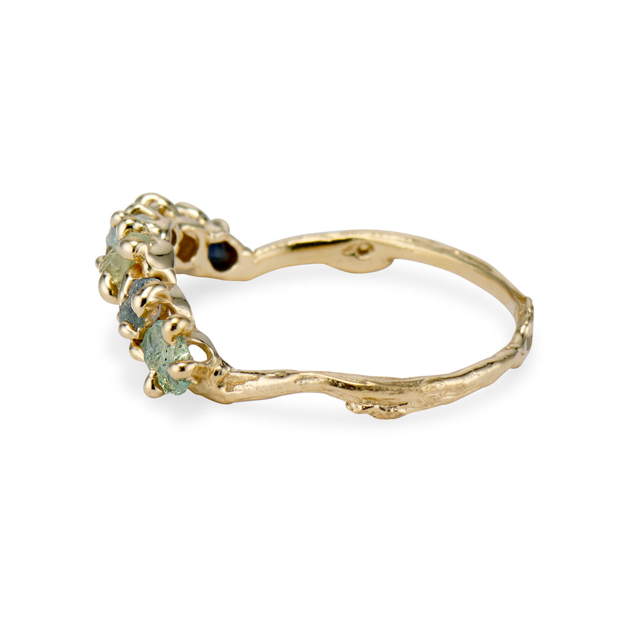 Rough sapphire wedding ring by Olivia Ewing Jewelry