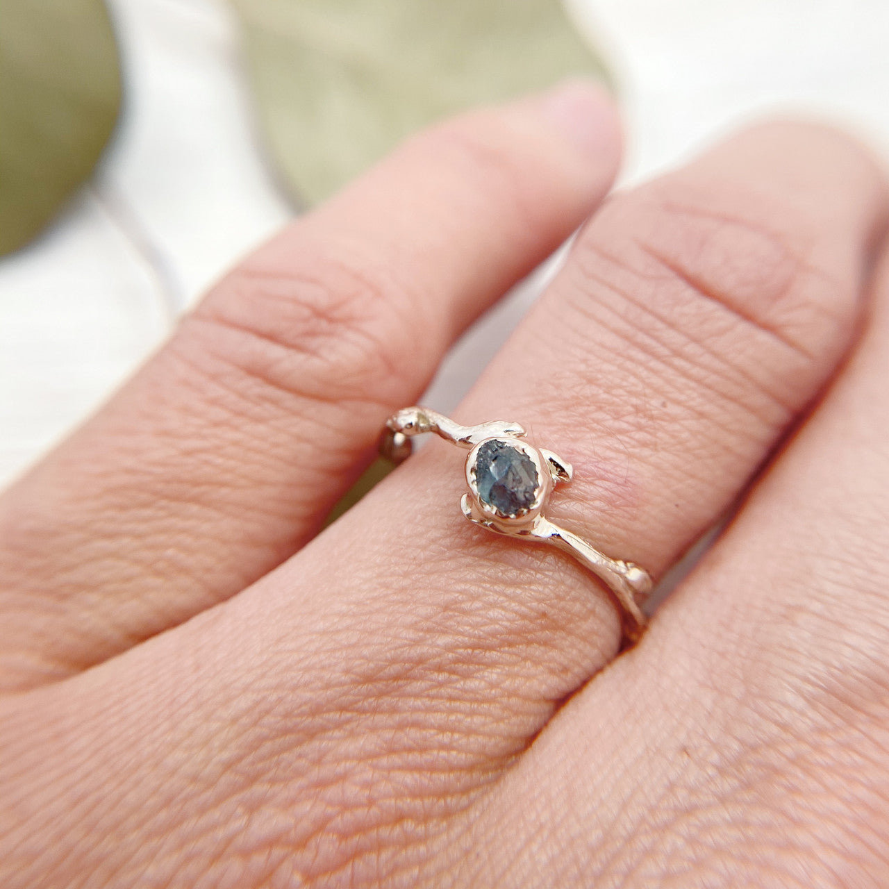 Verona Rough Montana Sapphire Bezel Ring