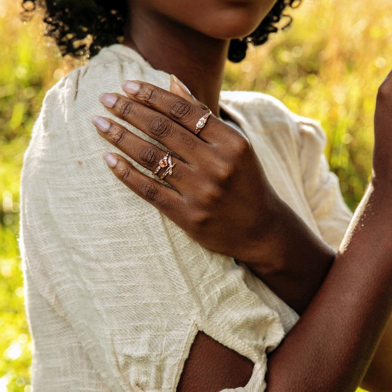 Nature inspired engagement ring by Olivia Ewing Jewelry