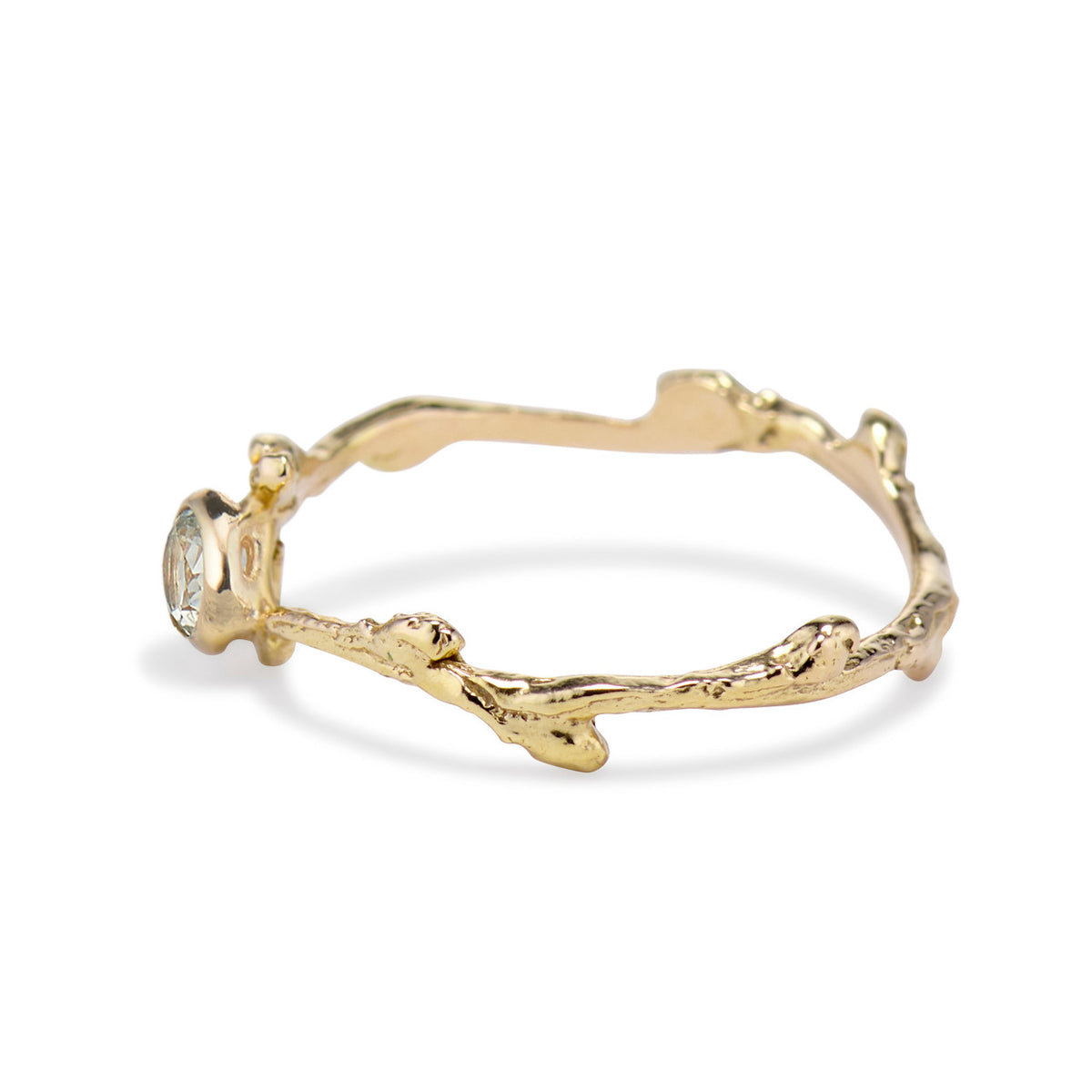 Bezel nature inspired engagement ring for her  by Olivia Ewing Jewelry